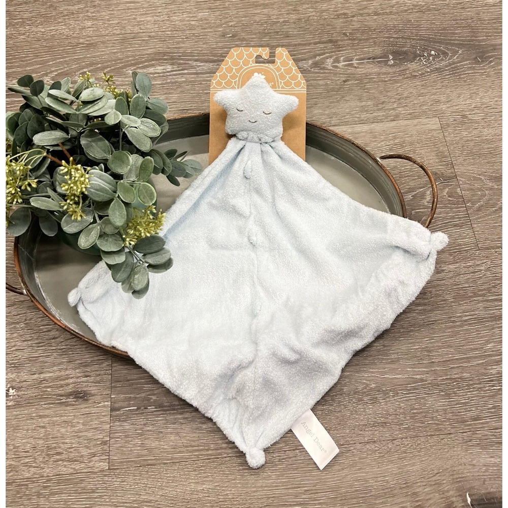 Angel Dear Star Blue Security Blanket Lovey Cuddle Baby Infant Boys Soft NWT